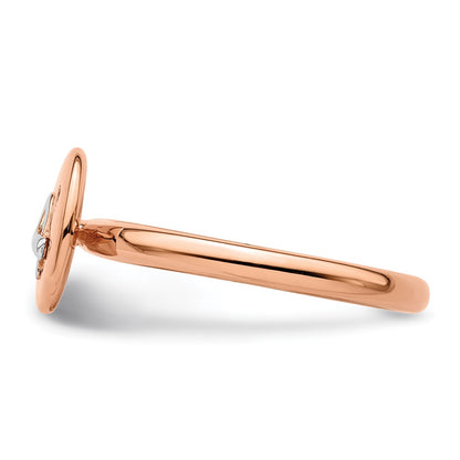 Sterling Silver Silver, 14K Rose & White Plated Stackable Expressions Diamond Ring