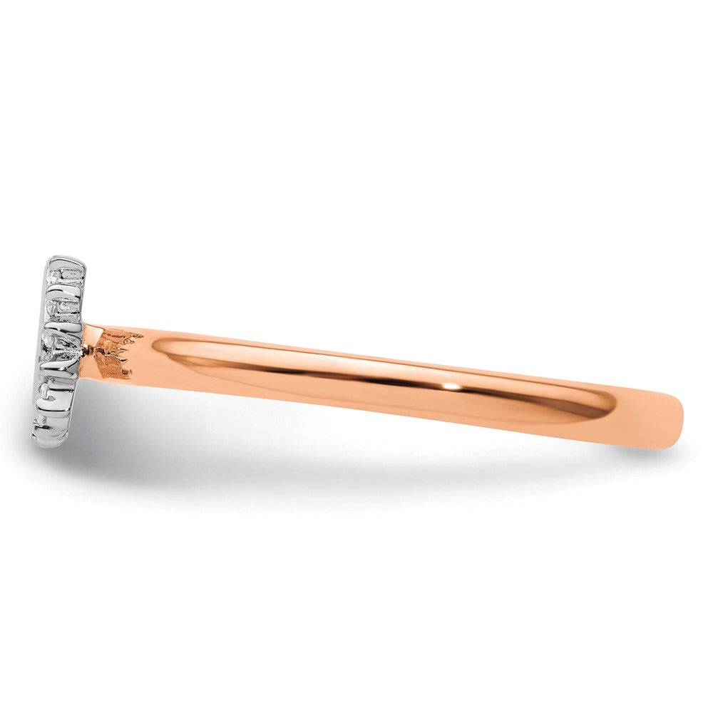 Sterling Silver Stackable Expressions Pink Plated Dia. Horseshoe Ring