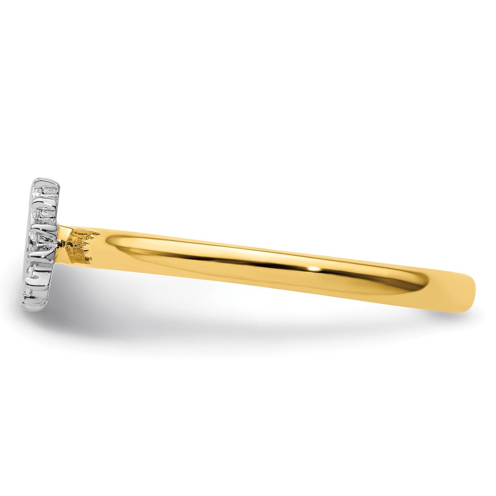 Sterling Silver Stackable Expressions Yellow Plated Dia. Horseshoe Ring