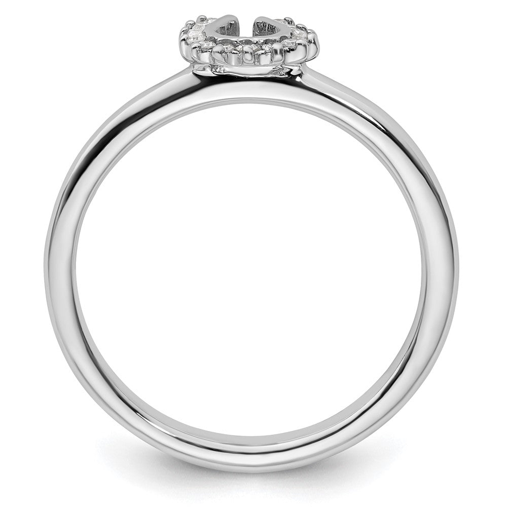 Sterling Silver Stackable Expressions Rhodium Dia. Horseshoe Ring