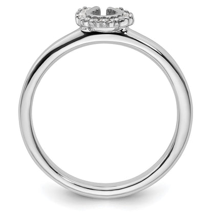 Sterling Silver Stackable Expressions Rhodium Dia. Horseshoe Ring