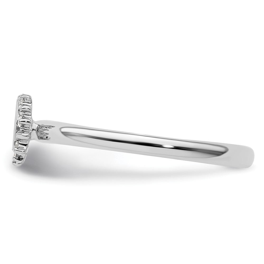 Sterling Silver Stackable Expressions Rhodium Dia. Horseshoe Ring