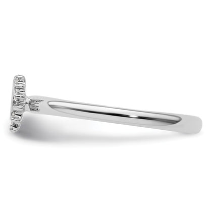 Sterling Silver Stackable Expressions Rhodium Dia. Horseshoe Ring