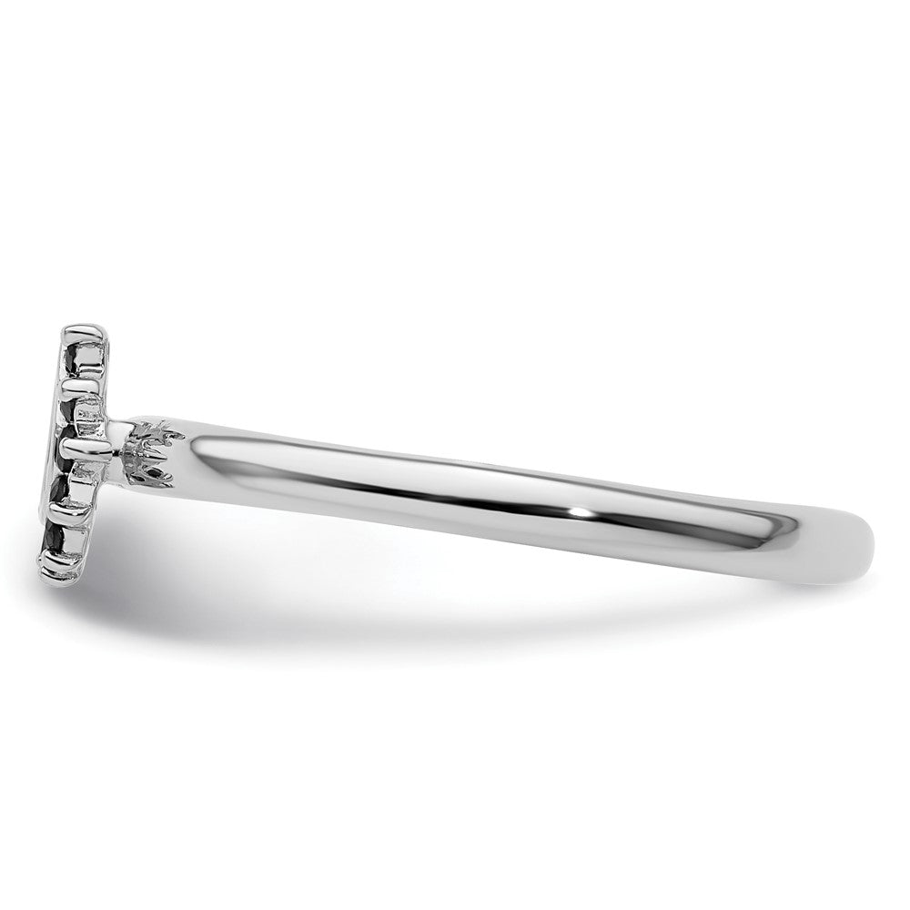 Sterling Silver Stackable Expressions Rhodium Black Dia. Horseshoe Ring