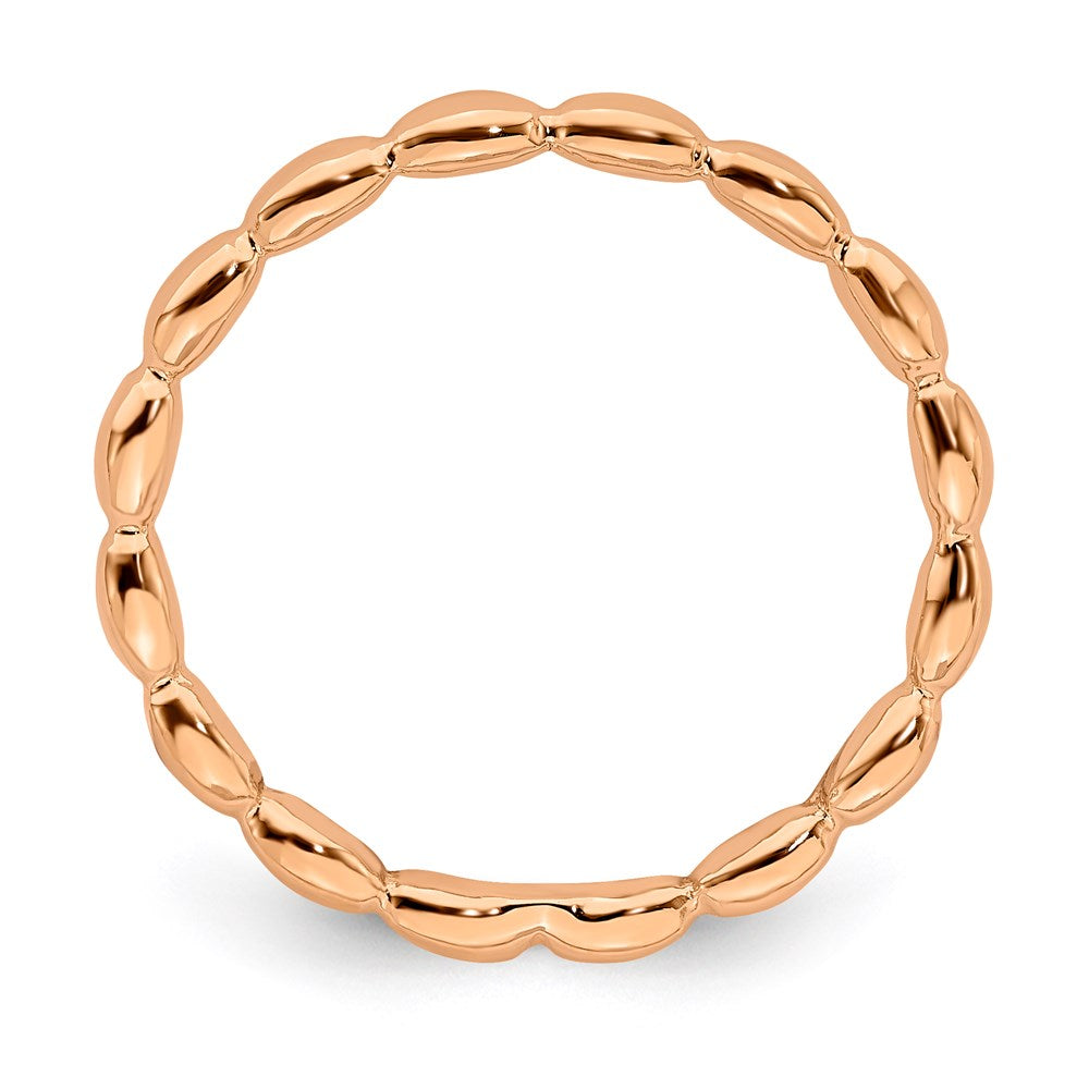 Sterling Silver Stackable Expressions Pink Plated Rice Ring