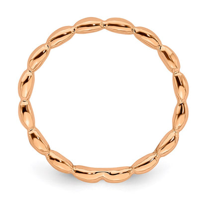 Sterling Silver Stackable Expressions Pink Plated Rice Ring