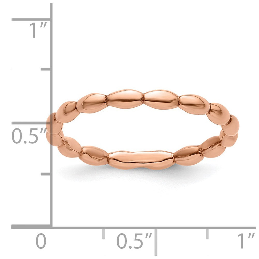 Sterling Silver Stackable Expressions Pink Plated Rice Ring