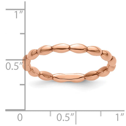 Sterling Silver Stackable Expressions Pink Plated Rice Ring
