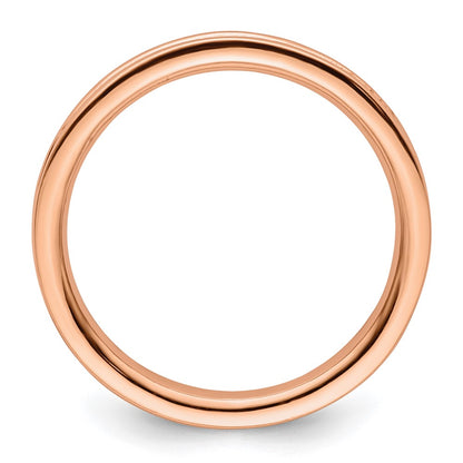 Sterling Silver Stackable Expressions Pink Plated Grooved Ring