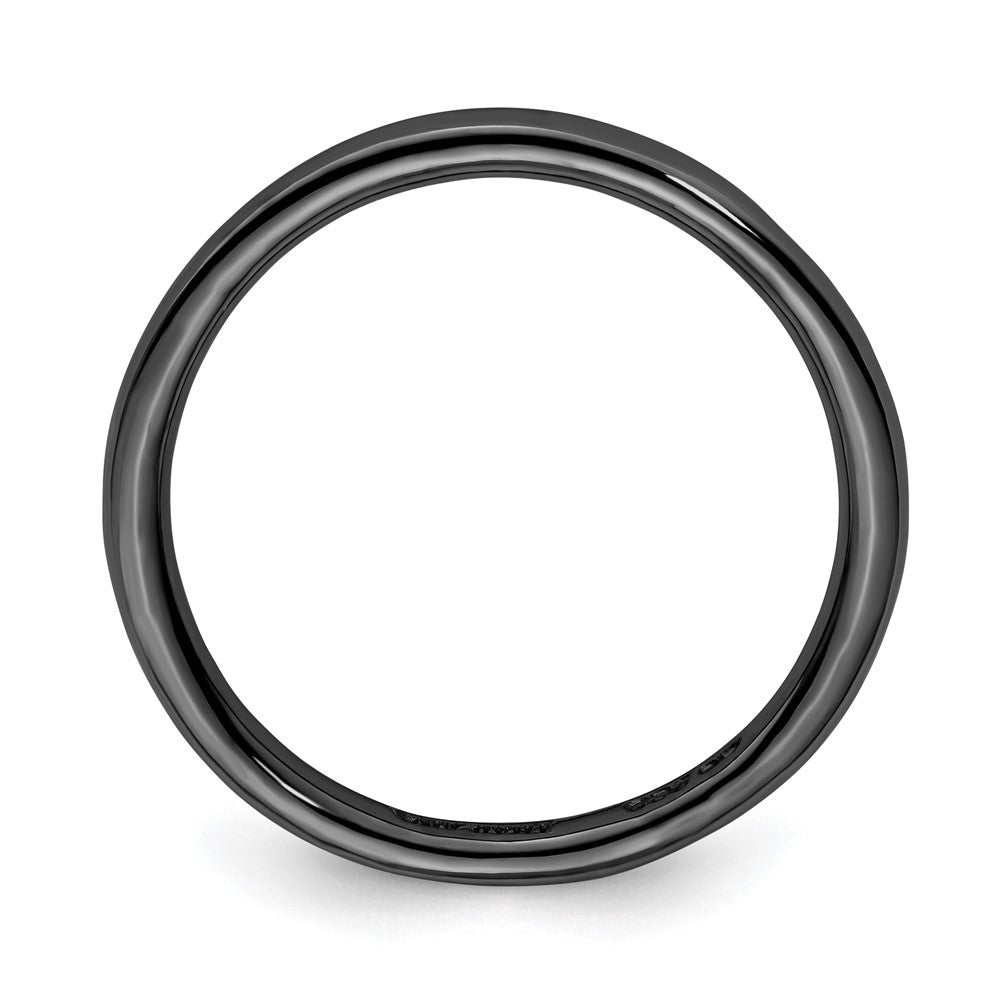 Sterling Silver Stackable Expressions Black Plated Polished Ring
