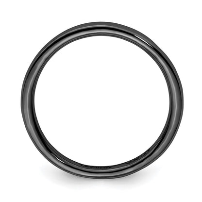 Sterling Silver Stackable Expressions Black Plated Polished Ring