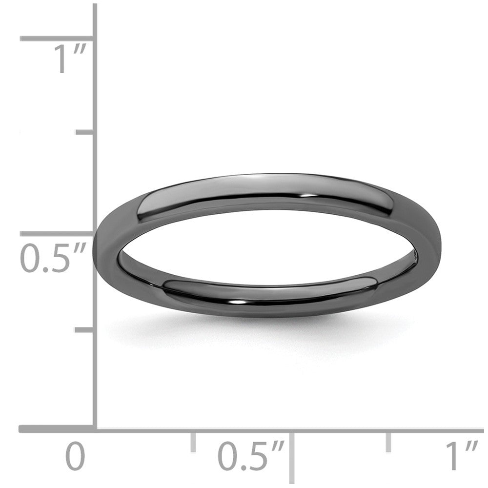 Sterling Silver Stackable Expressions Black Plated Polished Ring