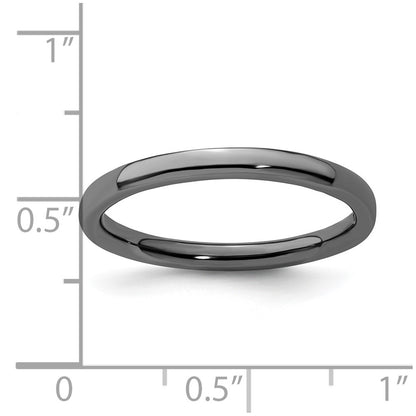 Sterling Silver Stackable Expressions Black Plated Polished Ring