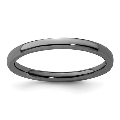 Sterling Silver Stackable Expressions Black Plated Polished Ring