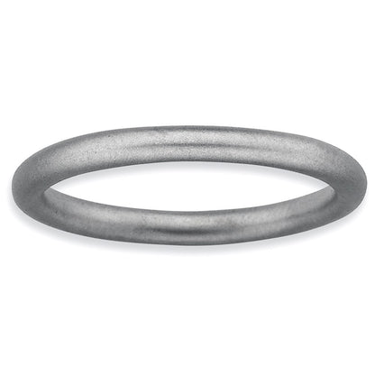 Sterling Silver Stackable Expressions Rhodium Satin Ring