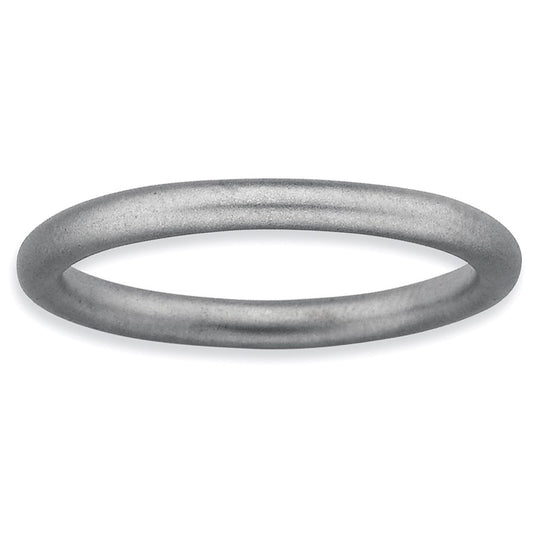 Sterling Silver Stackable Expressions Rhodium Satin Ring