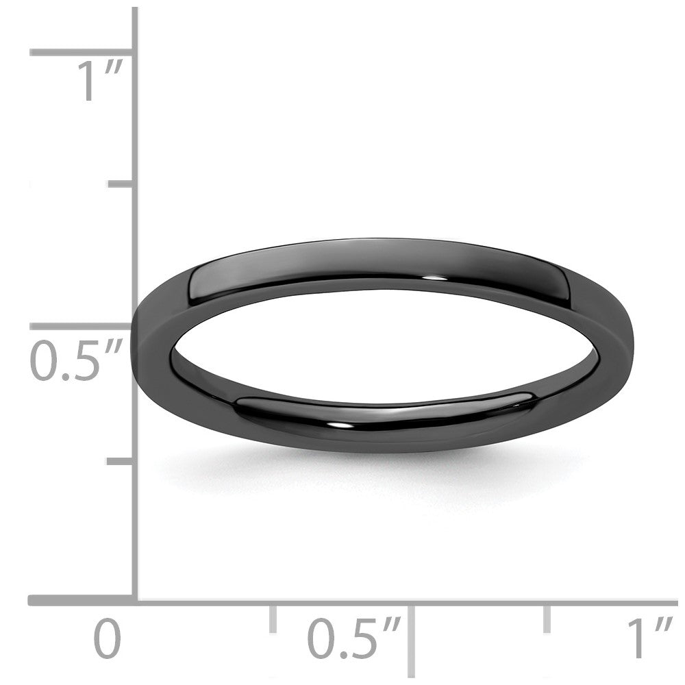 Sterling Silver Stackable Expressions Black Plated Polished Ring