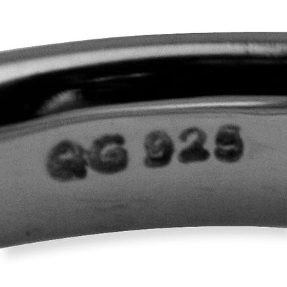 Sterling Silver Stackable Expressions Black Plated Satin Ring (Size 5 Only)