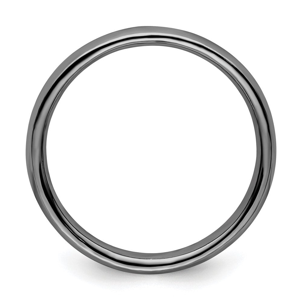 Sterling Silver Stackable Expressions Black Plated Polished Ring