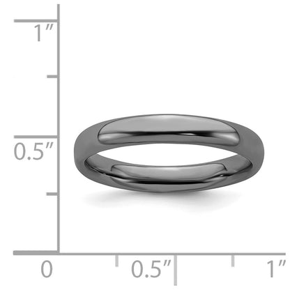 Sterling Silver Stackable Expressions Black Plated Polished Ring