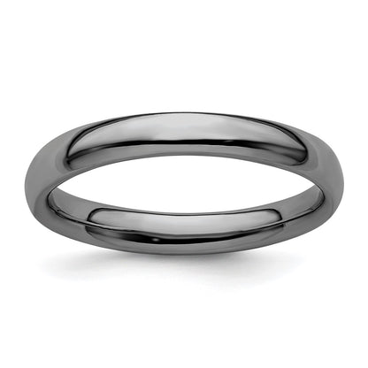Sterling Silver Stackable Expressions Black Plated Polished Ring