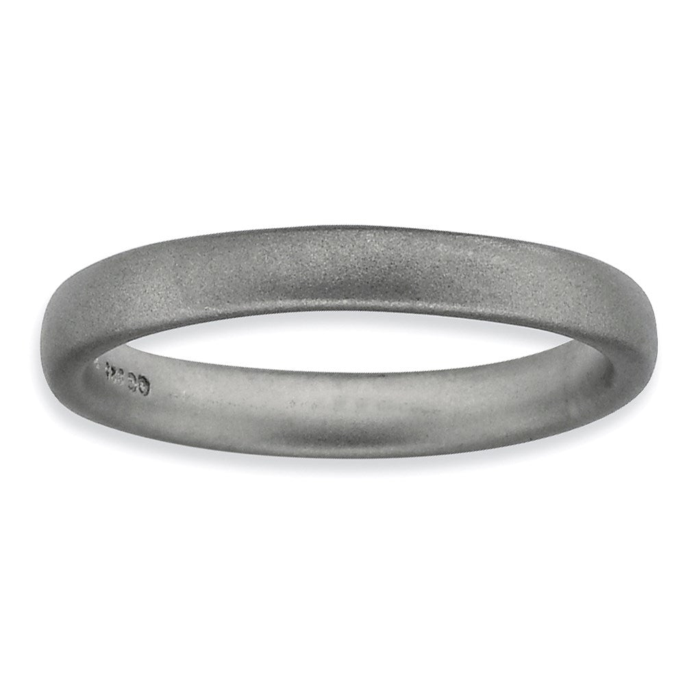 Sterling Silver Stackable Expressions Rhodium Satin Ring