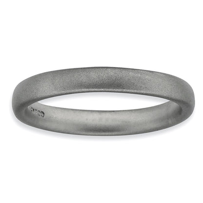 Sterling Silver Stackable Expressions Rhodium Satin Ring