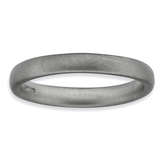 Sterling Silver Stackable Expressions Rhodium Satin Ring