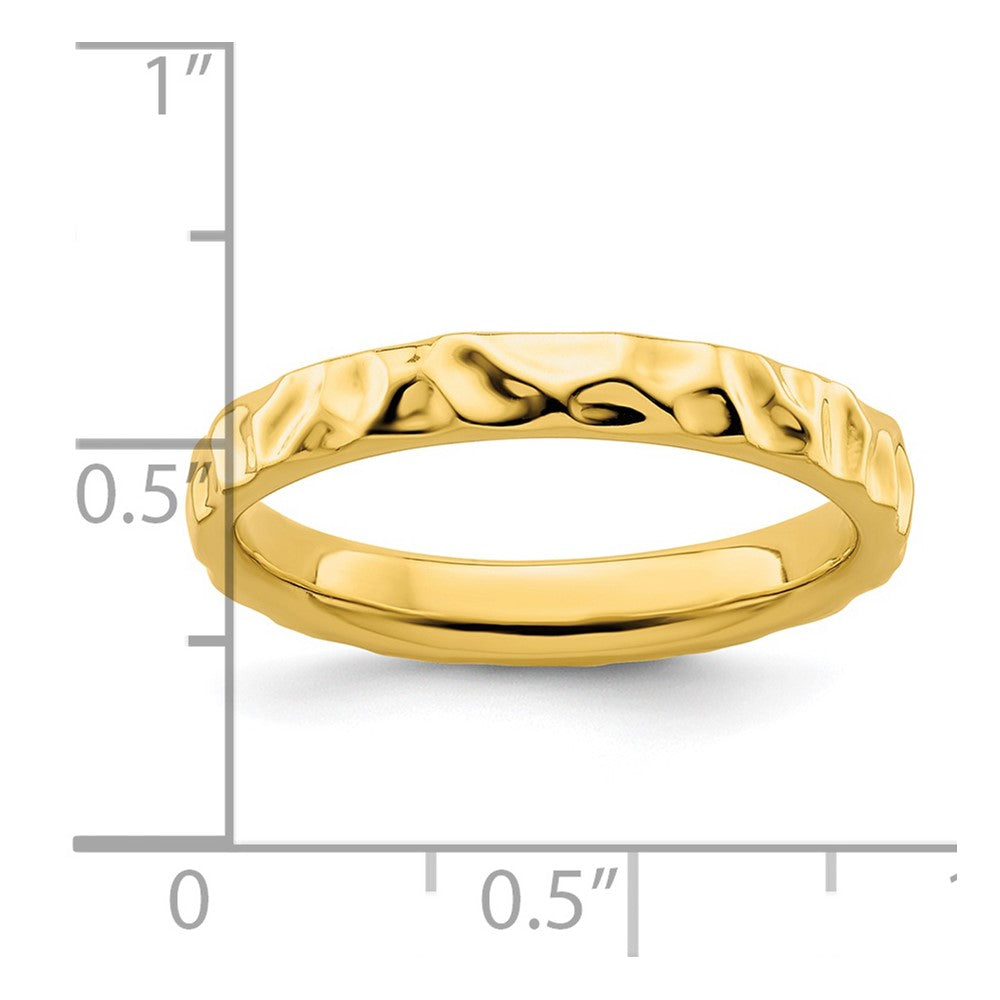 Sterling Silver Stackable Expressions Gold Plated Ring