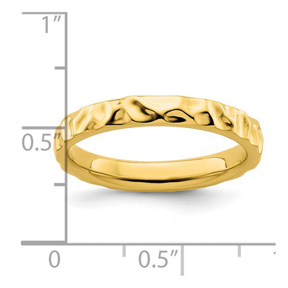 Sterling Silver Stackable Expressions Gold Plated Ring