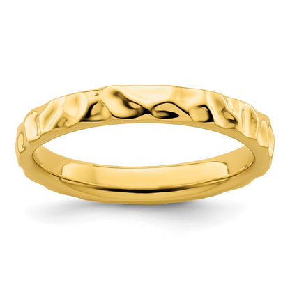 Sterling Silver Stackable Expressions Gold Plated Ring