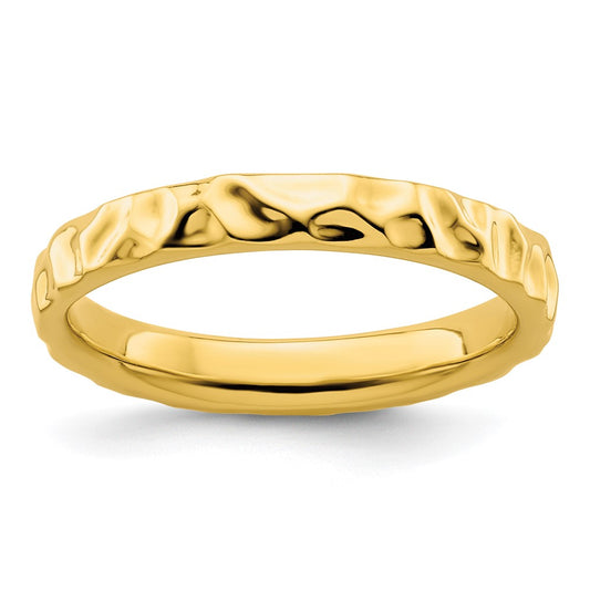 Sterling Silver Stackable Expressions Gold Plated Ring