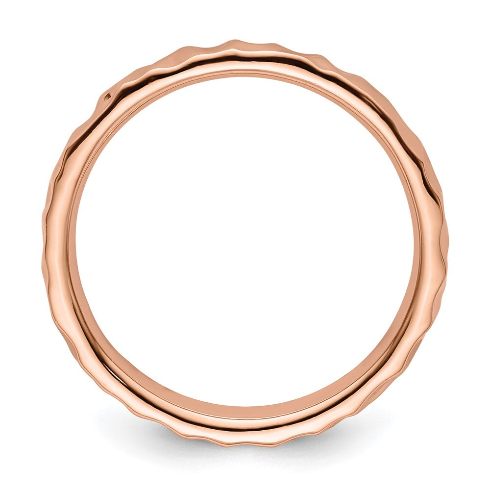 Sterling Silver Stackable Expressions Pink Plated Ring