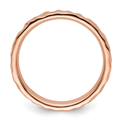 Sterling Silver Stackable Expressions Pink Plated Ring