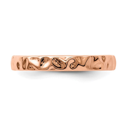 Sterling Silver Stackable Expressions Pink Plated Ring