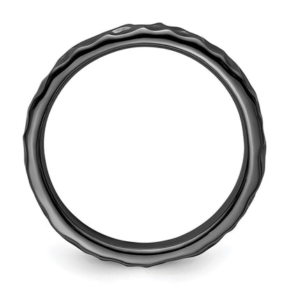 Sterling Silver Stackable Expressions Black Plated Ring