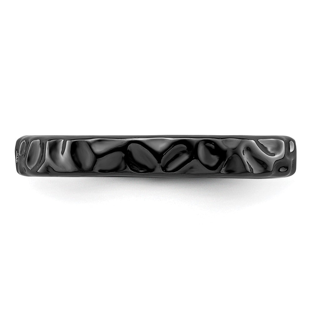 Sterling Silver Stackable Expressions Black Plated Ring