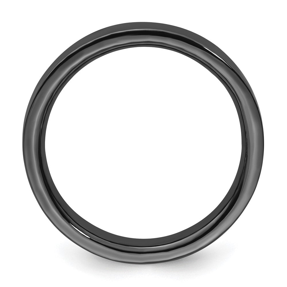 Sterling Silver Stackable Expressions Black Plated Ring