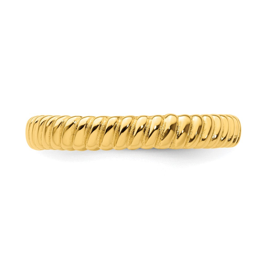 Sterling Silver Stackable Expressions Gold Plated Ring