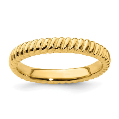 Sterling Silver Stackable Expressions Gold Plated Ring