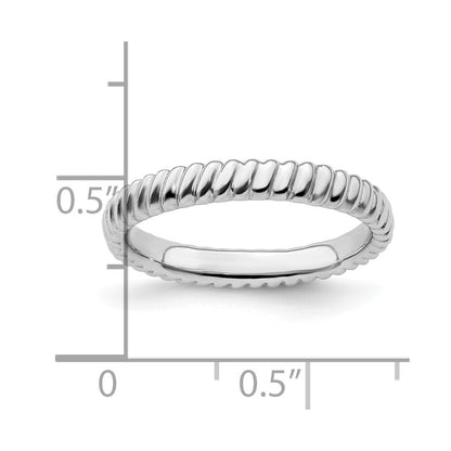 Sterling Silver Stackable Expressions Rhodium Ring
