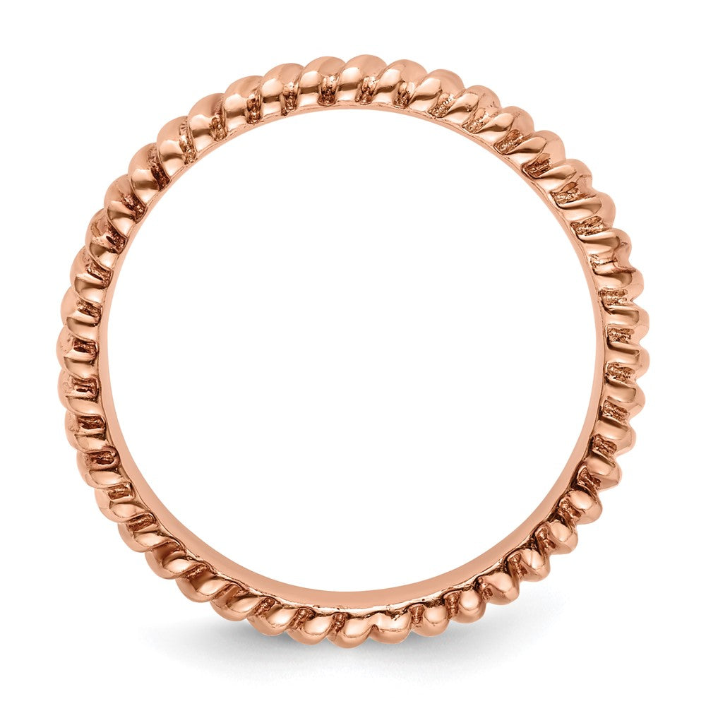 Sterling Silver Stackable Expressions Pink Plated Ring