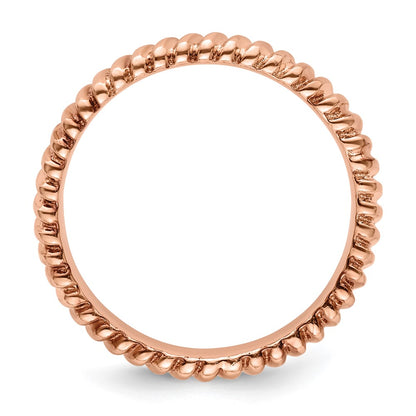 Sterling Silver Stackable Expressions Pink Plated Ring