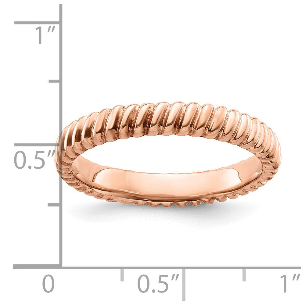 Sterling Silver Stackable Expressions Pink Plated Ring