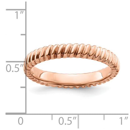 Sterling Silver Stackable Expressions Pink Plated Ring