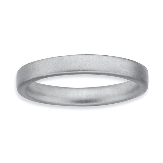Sterling Silver Stackable Expressions Rhodium Satin Ring