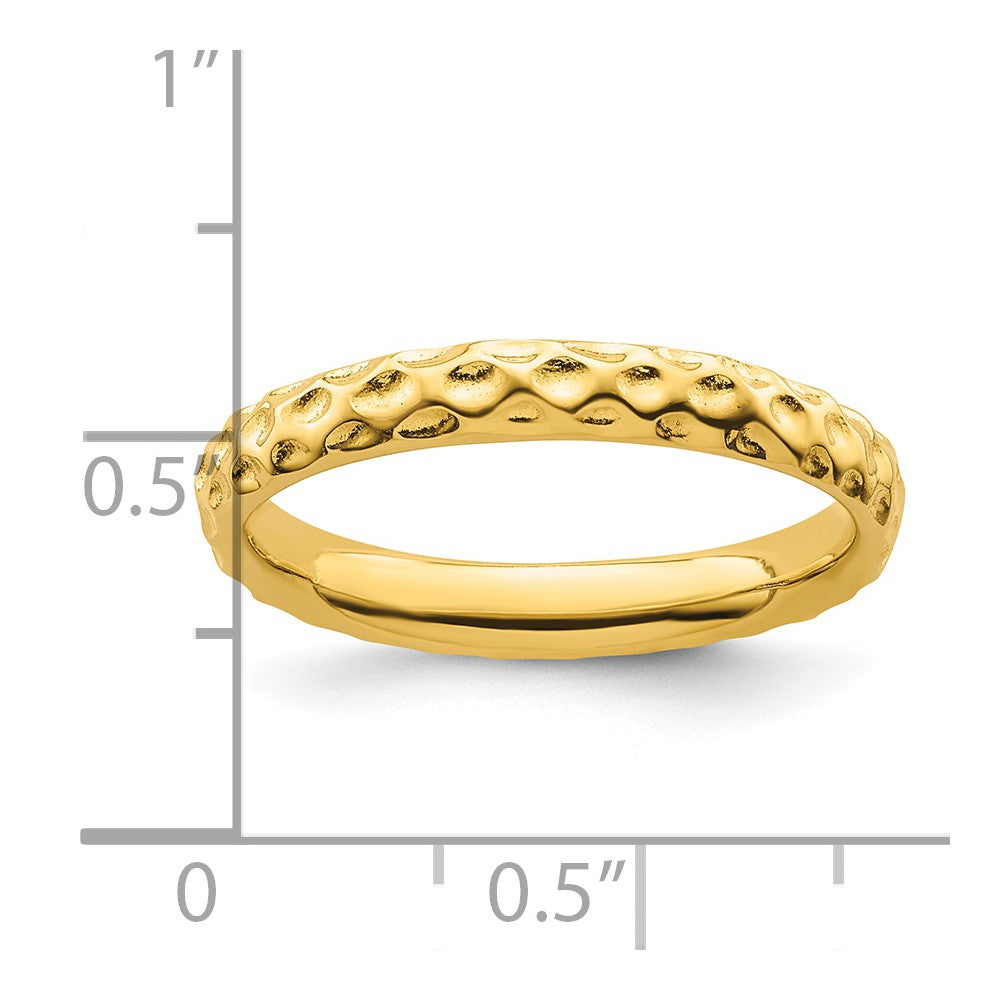 Sterling Silver Stackable Expressions Gold Plated Ring