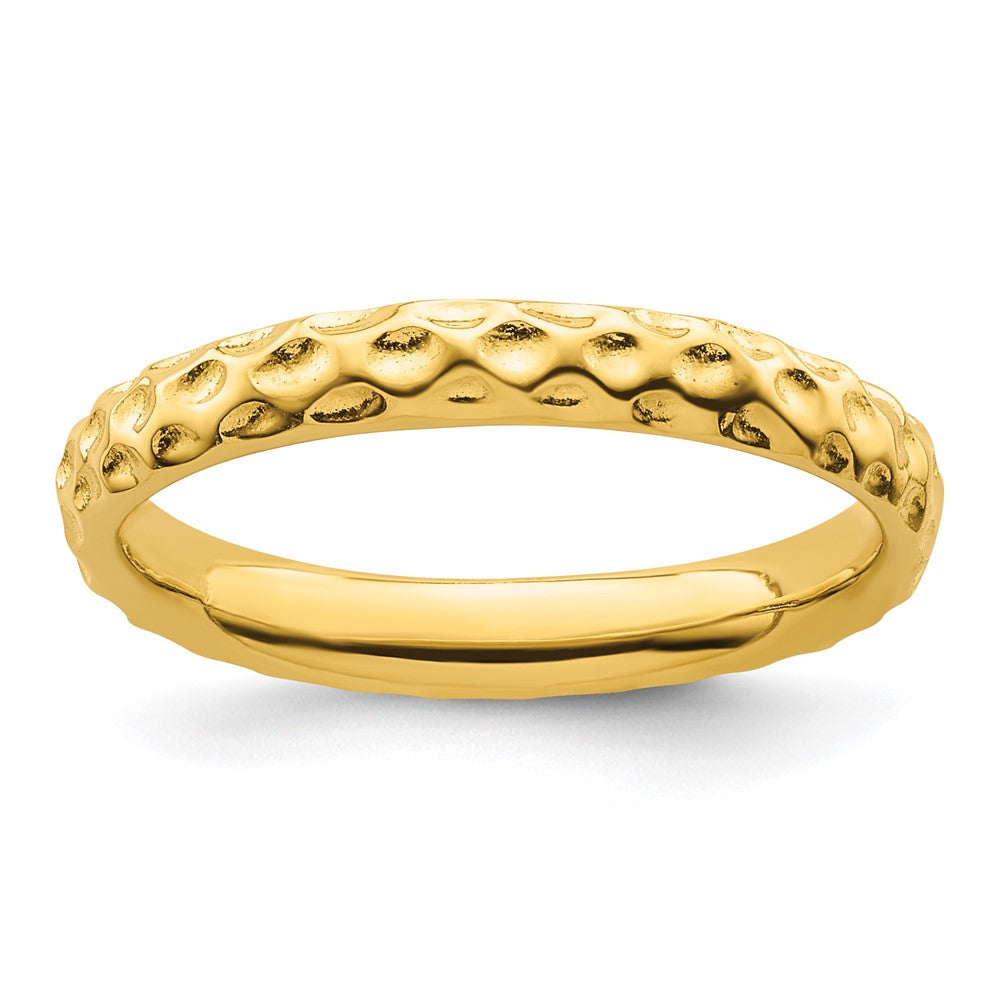 Sterling Silver Stackable Expressions Gold Plated Ring