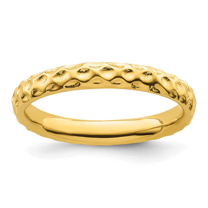 Sterling Silver Stackable Expressions Gold Plated Ring