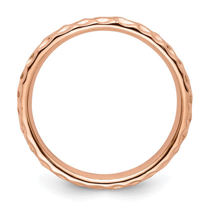 Sterling Silver Stackable Expressions Pink Plated Ring